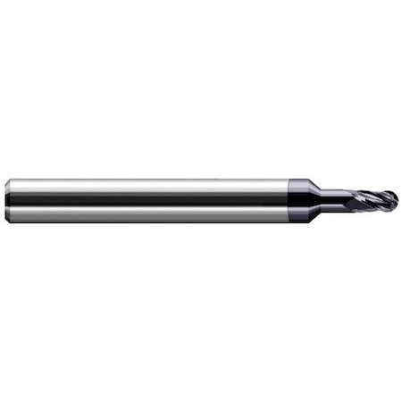 Harvey Tool 5/64 in. dia. x 0.1170 in. x 15/64 Reach Carbide Ball End Mill for Medium Alloy Steels, 4 Flutes 755478-C3